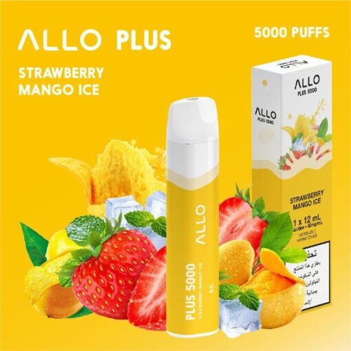 ALLO PLUS 5000 PUFFS STRAWBERRY MANGO ICE DISPOSABLE VAPE IN UAE