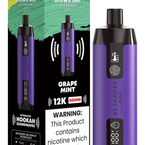 ALFAKHER CROWN BAR 12000 PUFFS GRAPE MINT